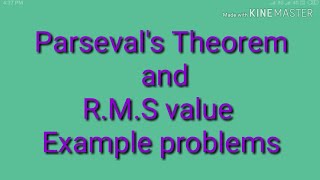 TPDE Part31 Parsevals Theorem example problemIn Tamil [upl. by Zoubek]