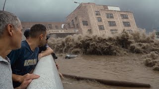 Chaos in China’s Zhashui County Flash Flood Destroys Bridge Traps Vehicles in Raging River [upl. by Eppesuig]