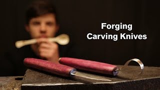 16 yr old makes sloyd and hook knives to carve spoons [upl. by Syhr509]