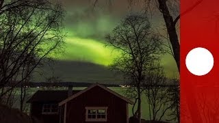 Northern lights dance above Trondheim Norway in spectacular timelapse video [upl. by Resee]