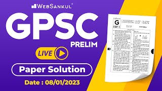 GPSC 1 amp 2 Prelims Paper Solution  8 January 2023  GPSC પ્રિલિમ્સ પેપર સોલ્યુશન  WebSankul [upl. by Annekcm714]