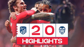 HIGHLIGHTS  Atlético de Madrid 20 Valencia [upl. by Kelam]