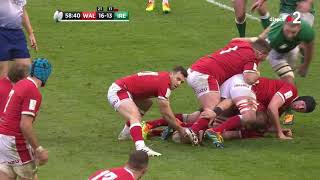 Six Nations  Try of Louis Rees Zammit for Wales against Ireland [upl. by Gianni]