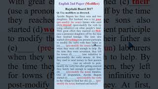 Modifier Rajshahi Board2017 Part22 english modifier hsc spokenenglish englishgrammar [upl. by Rochemont]