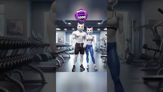 Gym 🤣  Who is best ginger cat vs white cat vs black cat cat catlovers shorts [upl. by Yhotmit]