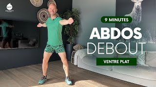 9 min ABDOS DEBOUT pour un ventre plat 🔥 Alexandre Mallier  Move Your Fit [upl. by Nannaihr]