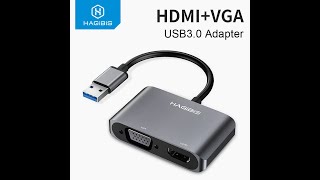 Convertidor Usb 30 A Hdmi Vga 1080p 2 En 1  Hagibis  Unboxing  Tests [upl. by Alram571]