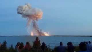 Antares rocket launch 102814 Failure and Explosion at liftoff [upl. by Jahdol]