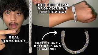 Handmade 10MM Diamond Cuban Link Chain Review [upl. by Filahk]