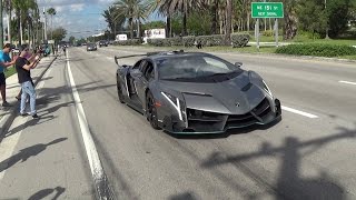 Lamborghini Veneno Driving  REVVING BullFest 2017 at Lambo Home Lamborghini Miami [upl. by Roderic]