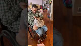 How Snugglebundl Helped This Quadriplegic Dad to Lift Up His Daughter  Lift and Lay Blanket [upl. by Naffets657]