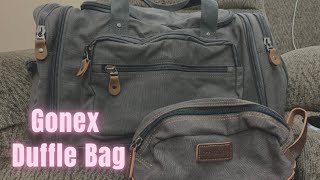 Gonex Canvas Duffle Bag for Travel Review  50L Duffel Overnight Weekend Bag [upl. by Bart71]