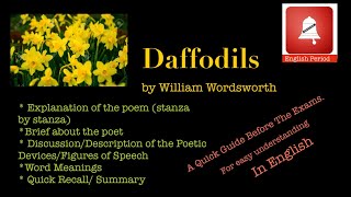 DAFFODILS Poem Easy ExplanationMeanings Figures of Speech Poetic Devices II ENGLISH PERIOD II [upl. by Barthol409]