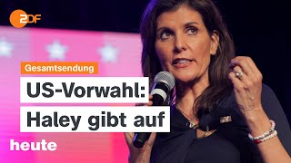 heute 1900 Uhr 06324 Haley steigt aus USVorwahlkampf aus Super Tuesday BafögReform english [upl. by Enela]