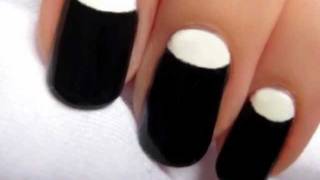 Half Moon Manicure Nail Art [upl. by Dibbrun]