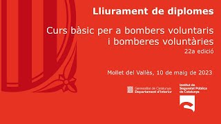 Lliurament de diplomes Curs bàsic per a bombers voluntaris i bomberes voluntàries [upl. by Attecnoc]