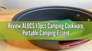 Review ALOCS 13pcs Camping Cookware Portable Camping Essentials with Accessories Camping Gear Camp [upl. by Catherine]