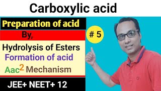 Method of preparation of acid by acid catalysed hydrolysis of esters [upl. by Daron]