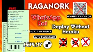 How to Make WhatsApp Bot  Raganork MD  Free Deploy Without Heroku  No Need Koyeb  New Update [upl. by Norse]