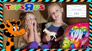 I Mailed Myself in a Box to Toys R Us with Little Sister Madison IT WORKED Whats in My Backpack [upl. by Nylla367]