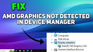 How to Fix AMD Graphics Card Not Detected in Device Manager [upl. by Sherard]