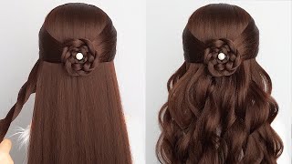 Easy amp Cute Hairstyle Long Hair  Braid Simple Hair Style Girl For Wedding Guest [upl. by Ainotahs]