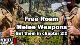 Melee Weapons in chapter 2 available in free roam  Red Dead Redemption 2 [upl. by Dryfoos326]