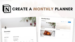 Create a monthly planner in Notion beginner tutorial  free template [upl. by Elocel]