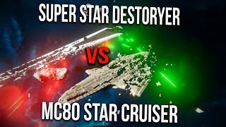 SUPER STAR DESTROYER VS LIBERTY STAR CRUISERs x3 SPACE ENGINEERS BATTLE [upl. by Douglass]