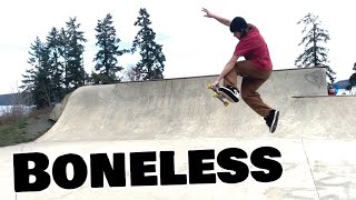 Learn how to boneless in 15 minutes  beginner skateboard trick tutorial ☠️ [upl. by Annaehs]