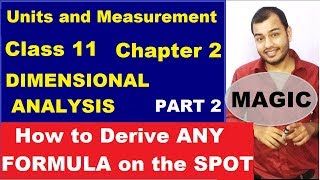 Application of Dimensional Analysis Part 1 Chapter 1 Units and Measurement Class 11 Physics [upl. by Ester]