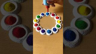 How to draw easy rangoli with some utensils  Easy Rangoli  Simple Rangoli satisfying rangoli yt [upl. by Trygve]