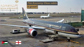 Trip Report  Royal Jordanian B7878  Amman  London LHR  Economy  4K [upl. by Adnesor]