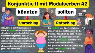 Konjunktiv II mit Modalverben könnten amp sollten A2 Deutsch lernen Konjunktiv II with Modal Verbs [upl. by Tallie]