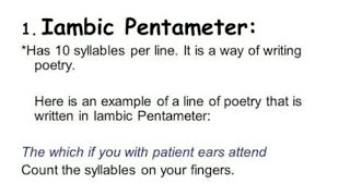 Iambic pentameter [upl. by Yrakaz]