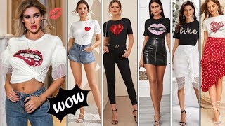 MODA MUJER 2020 👄LUCE TU CAMISETA PLAYERA CON ESTILO OUTFITS CASUALES EN TENDENCIAS 2020 [upl. by Nere]