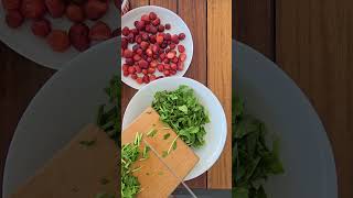 Strawbeyy Purslane Salad asmrcooking asmrsounds food saladrecipe healthyrecipes [upl. by Alset]