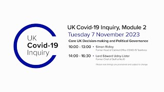 UK Covid19 Inquiry  Module 2 Hearing PM  7 November 2023 [upl. by Caassi]