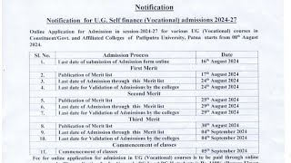 patliputra university ug self finance course 2024 admission update [upl. by Eppes56]