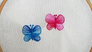 Blanket Stitch  Hand Embroidery  Butterfly Embroidery Design  Needlepoint [upl. by Clinton]