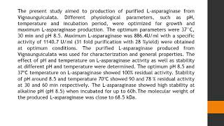 Anticancer Activity of L Asparaginase Produced from Vigna Unguiculata WSR 51 1 12 [upl. by Nodnnarb]