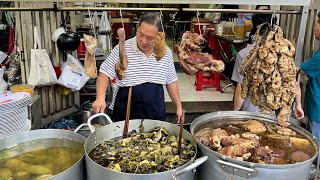 Super Delicious Chinese Food on Vietnamese Streets  Pork Leg Rice Braised with Beans [upl. by Shaddock531]