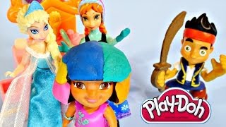 Play Doh Playsets  Cookie Monster Dora Peppa Pig Frozen Mickey Mouse Playdough Toys [upl. by Adnof]