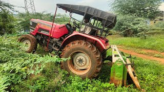 Mahindra Arjun novo 605 di 57 hp tractor goes to rotavator driving performance in coconut tree land [upl. by Namara25]