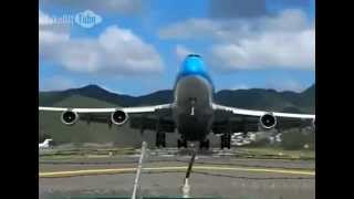 B747 dramatic takeoff from Saint Martin [upl. by Ennaoj799]