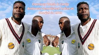 Courtney Walsh and Curtly Ambrose Demolished Indian Innings at Sharjah in 1989 [upl. by Bartolome16]