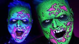 NEON POP ART ZOMBIE Halloween Makeup Tutorial [upl. by Nivrehs]