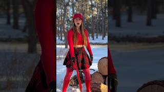 Wasn’t expecting that… woodchopping axe girlpower muscle snow woodsplitting shorts [upl. by Fleeman]