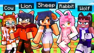 10 FRIENDS on one ANIMAL BLOCK in Minecraft [upl. by Naud4]