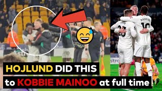 Full time scenes Hojlund happy reaction for Mainoo post match Lisandro Martinez injury updates [upl. by Hui]